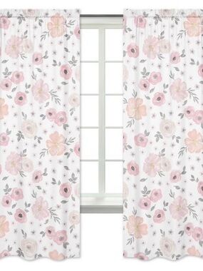Sweet Jojo Designs Girl Baby Crib Comforter, Bed Skirt, and Curtains